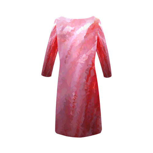 Pink Flamingo Abstract Geometric Triangles Round Collar Dress (D22)