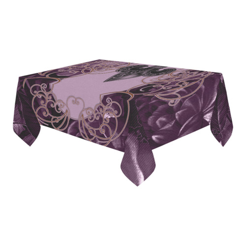 Flowers in soft violet colors Cotton Linen Tablecloth 60" x 90"