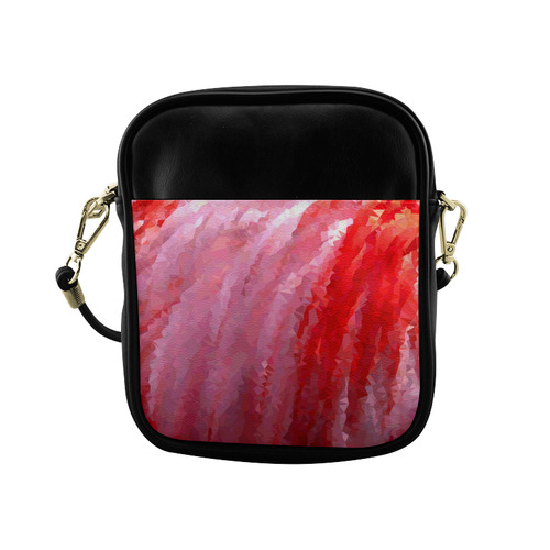 Pink Flamingo Abstract Geometric Triangles Sling Bag (Model 1627)