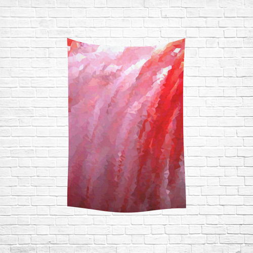 Pink Flamingo Abstract Geometric Triangles Cotton Linen Wall Tapestry 40"x 60"