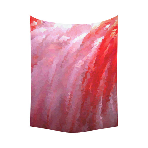 Pink Flamingo Abstract Geometric Triangles Cotton Linen Wall Tapestry 60"x 80"