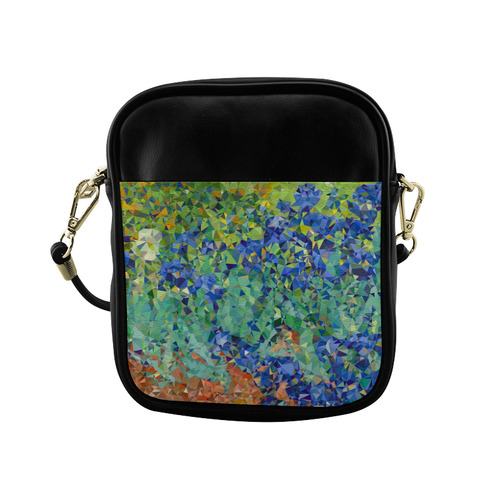 Van Gogh Irises Floral Geometric Triangles Sling Bag (Model 1627)