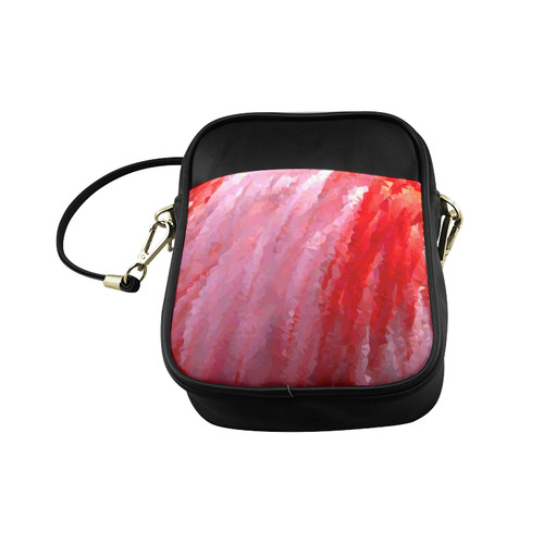 Pink Flamingo Abstract Geometric Triangles Sling Bag (Model 1627)