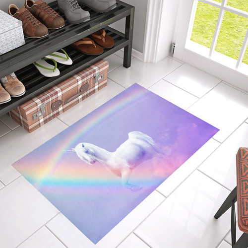 Unicorn and Rainbow Azalea Doormat 30" x 18" (Sponge Material)