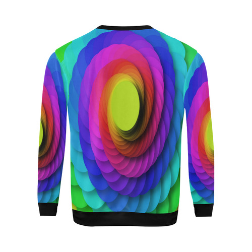 Psychodelic Spirale In Rainbow Colors All Over Print Crewneck Sweatshirt for Men (Model H18)