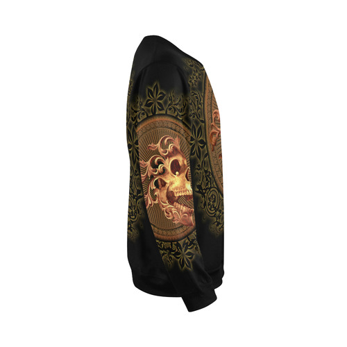 Amazing skull with floral elements All Over Print Crewneck Sweatshirt for Men (Model H18)