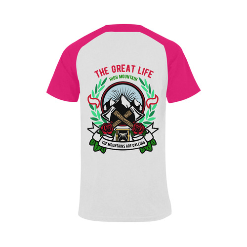Axe Modern Pink Men's Raglan T-shirt (USA Size) (Model T11)