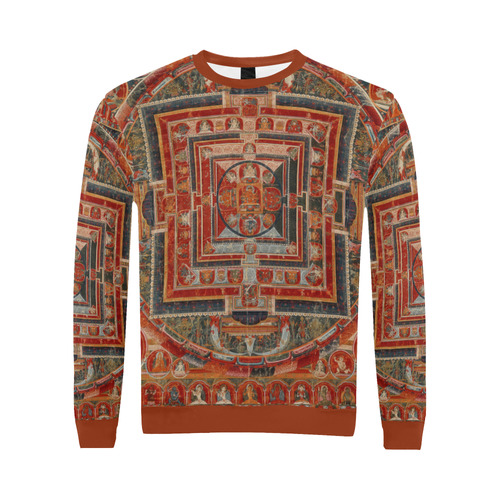 Mandala  of  Bodhisattva of Transcendent Wisdom All Over Print Crewneck Sweatshirt for Men (Model H18)