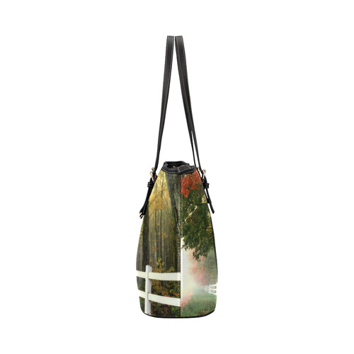 Autumn Morning Leather Tote Bag/Large (Model 1651)