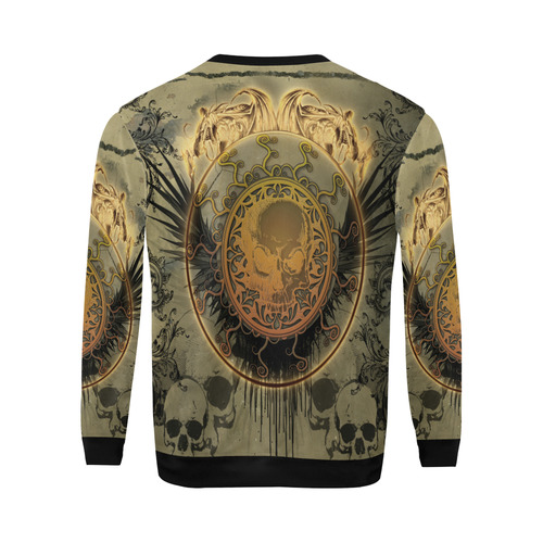 Awesome skulls on round button All Over Print Crewneck Sweatshirt for Men (Model H18)