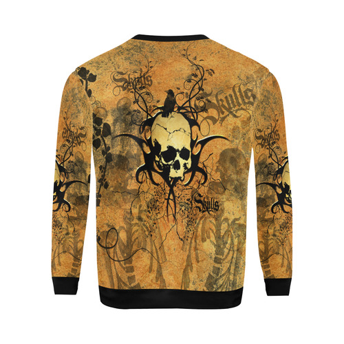 Awesome skull with tribal All Over Print Crewneck Sweatshirt for Men (Model H18)