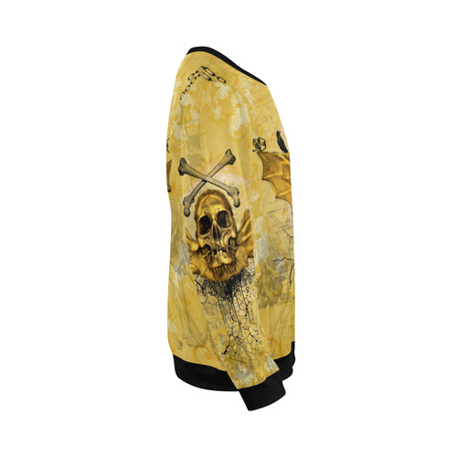 Awesome skull in golden colors All Over Print Crewneck Sweatshirt for Men (Model H18)