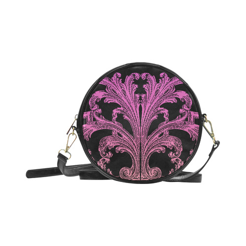 Unique Vintage Swirl Ombre Pink Design Round Sling Bag (Model 1647)