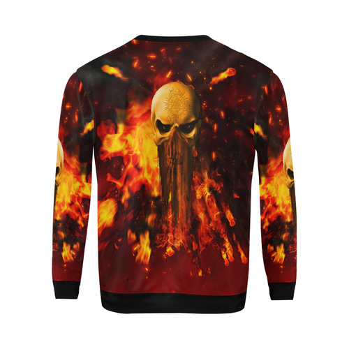 Amazing skull with fire All Over Print Crewneck Sweatshirt for Men (Model H18)