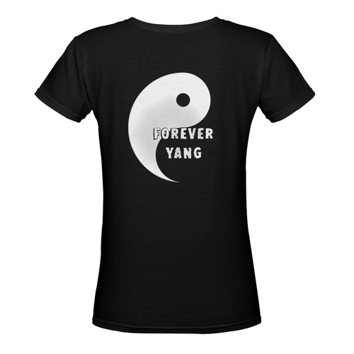 Forever Yang (Yin Yang) Women's Deep V-neck T-shirt (Model T19)