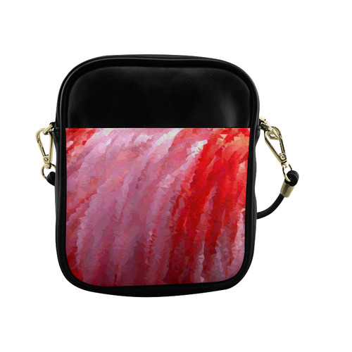 Pink Flamingo Abstract Geometric Triangles Sling Bag (Model 1627)