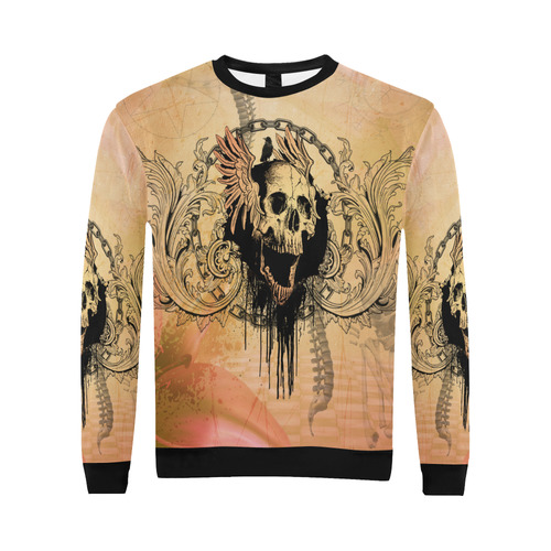 Amazing skull with wings All Over Print Crewneck Sweatshirt for Men (Model H18)