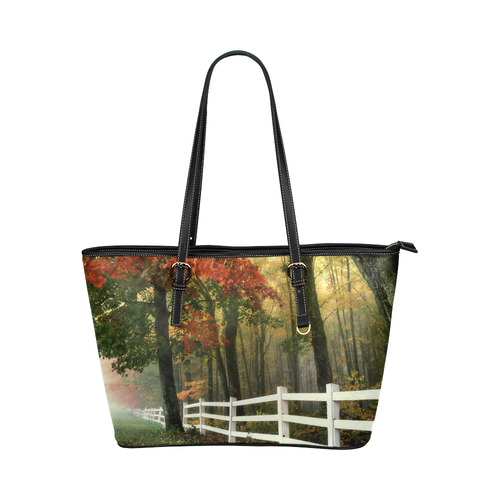 Autumn Morning Leather Tote Bag/Large (Model 1651)