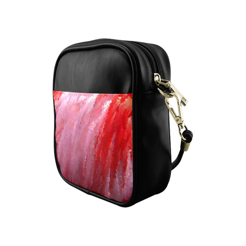 Pink Flamingo Abstract Geometric Triangles Sling Bag (Model 1627)