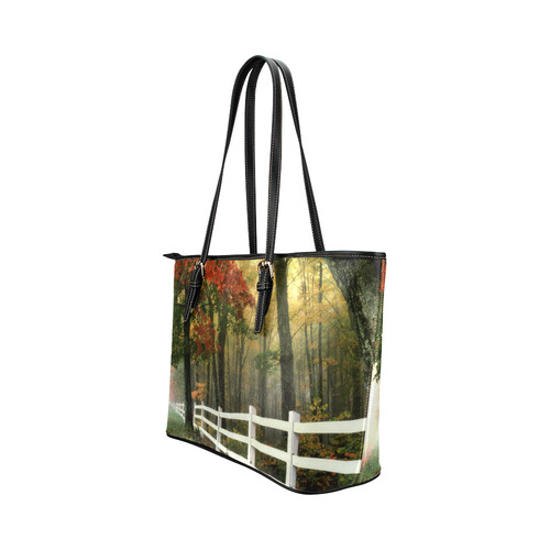 Autumn Morning Leather Tote Bag/Large (Model 1651)