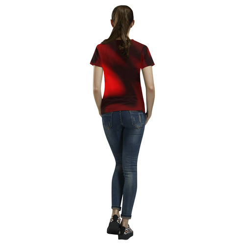 Study in red All Over Print T-Shirt for Women (USA Size) (Model T40)