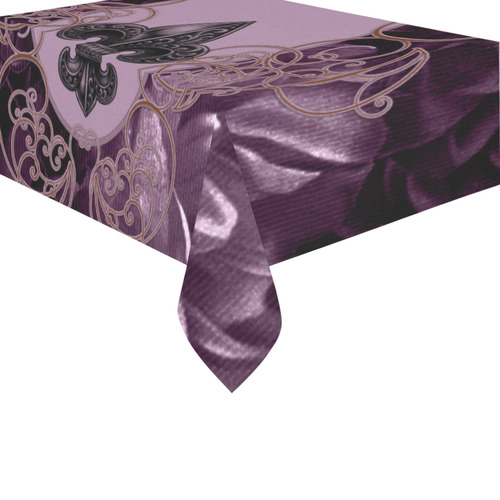 Flowers in soft violet colors Cotton Linen Tablecloth 60" x 90"