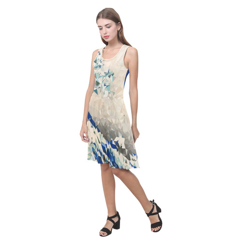 Great Wave Off Kanagawa Hokusai Triangles Atalanta Casual Sundress(Model D04)