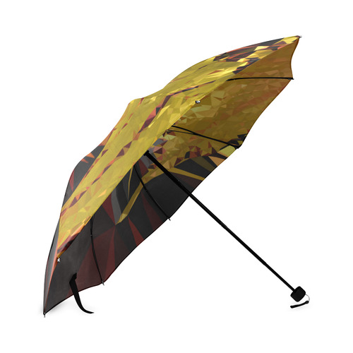 Gold Triangles Geometric Modern Art Foldable Umbrella (Model U01)