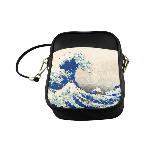 Great Wave Off Kanagawa Hokusai Triangles Sling Bag (Model 1627)