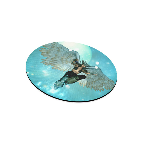 Wonderful angel in the sky Round Mousepad