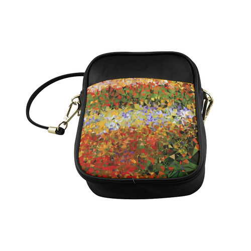 Van Gogh Flower Garden Floral Geometric Triangles Sling Bag (Model 1627)