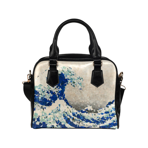 Great Wave Off Kanagawa Hokusai Triangles Shoulder Handbag (Model 1634)
