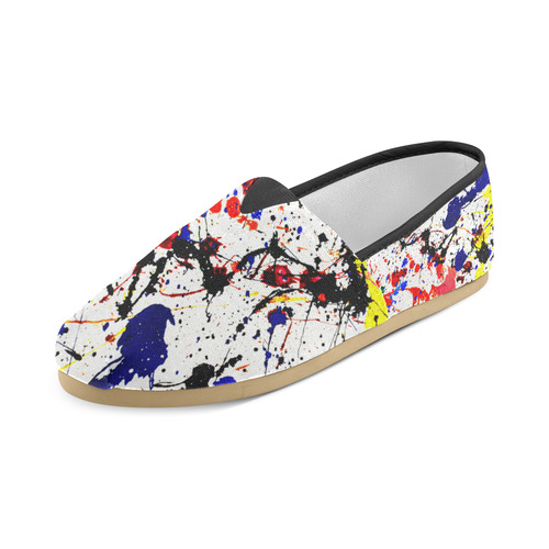 Blue & Red Paint Splatter Artsy Unisex Casual Shoes (Model 004) ID