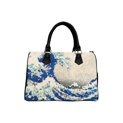 Great Wave Off Kanagawa Hokusai Triangles Boston Handbag (Model 1621)