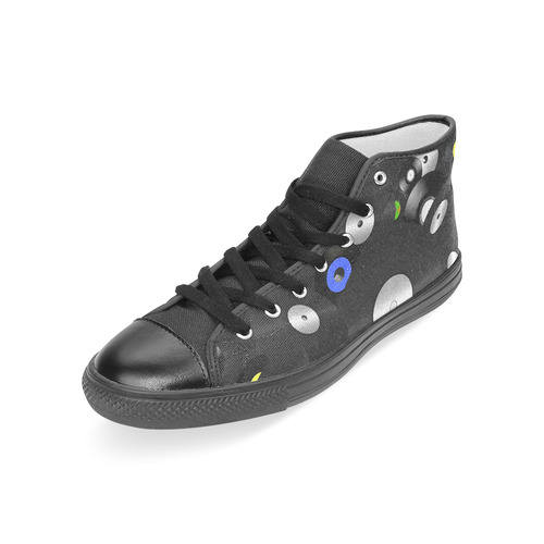 Forever Vinyl Records-Music Lovers Women's Classic High Top Canvas Shoes (Model 017)