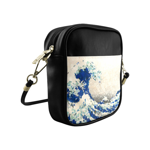 Great Wave Off Kanagawa Hokusai Triangles Sling Bag (Model 1627)