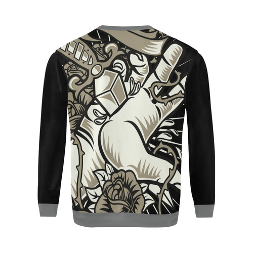 Sacrifice Dark Grey All Over Print Crewneck Sweatshirt for Men (Model H18)