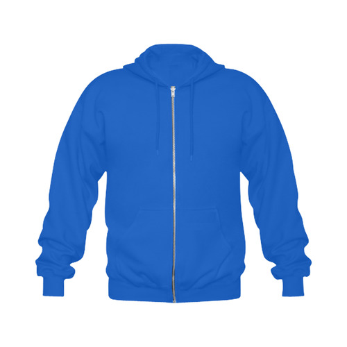 This My Color Electric Blue Gildan Full Zip Hooded Sweatshirt (Model H02)