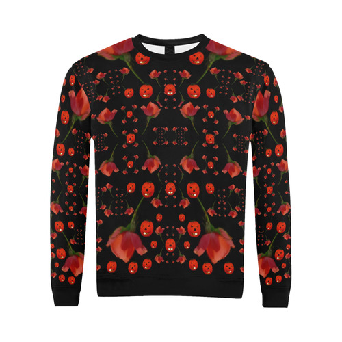 pumkins and roses from the fantasy garden All Over Print Crewneck Sweatshirt for Men (Model H18)