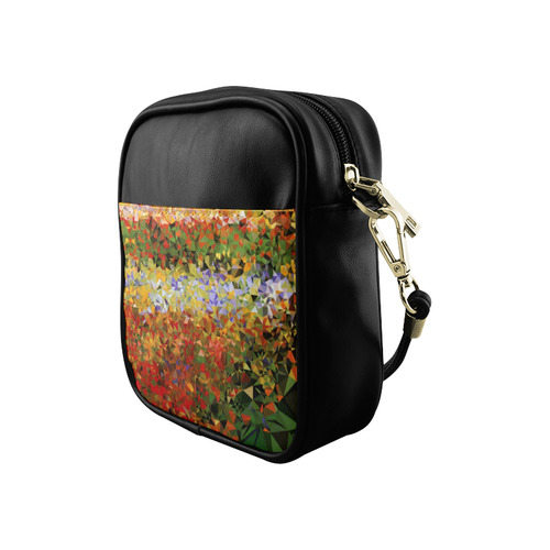 Van Gogh Flower Garden Floral Geometric Triangles Sling Bag (Model 1627)