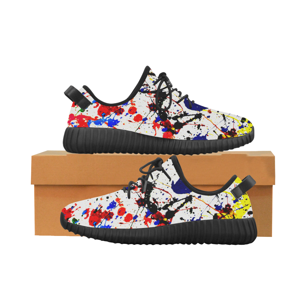 Blue & Red Paint Splatter Artsy Grus Women's Breathable Woven Running