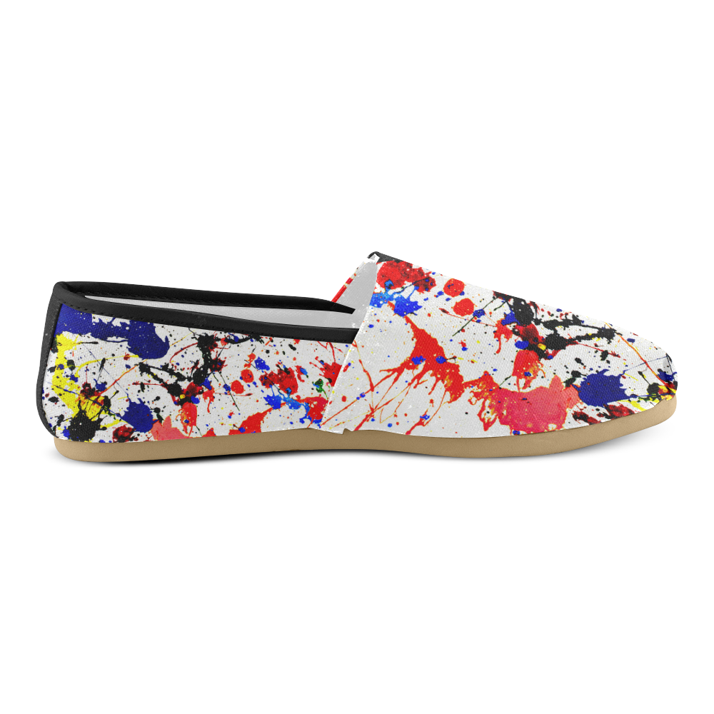 Blue & Red Paint Splatter Artsy Unisex Casual Shoes (Model 004) ID