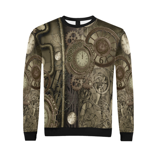 Awesome steampunk design All Over Print Crewneck Sweatshirt for Men (Model H18)