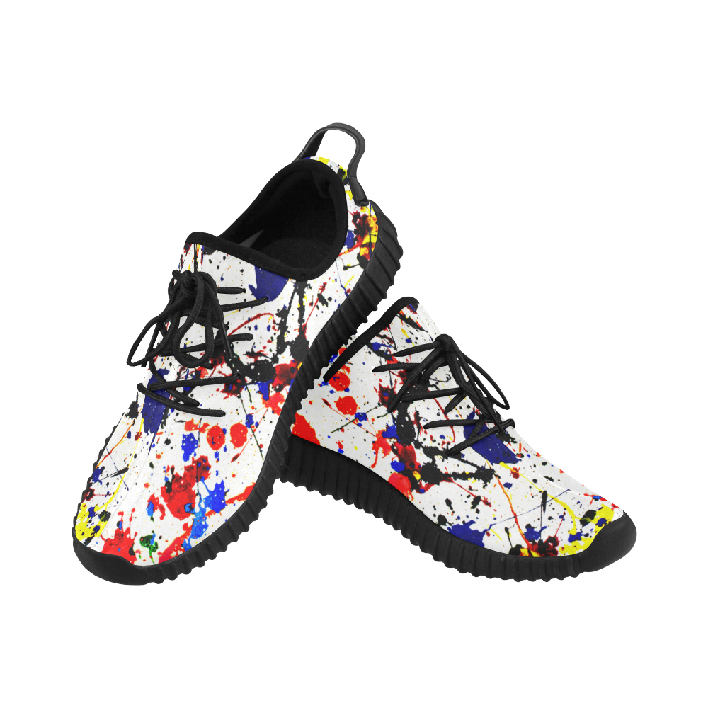 Blue & Red Paint Splatter Artsy Grus Women's Breathable Woven Running