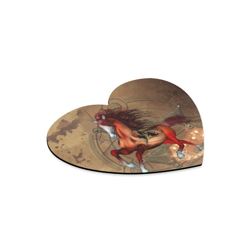 Wonderful horse with skull, red colors Heart-shaped Mousepad