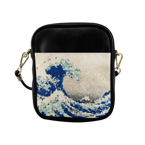 Great Wave Off Kanagawa Hokusai Triangles Sling Bag (Model 1627)