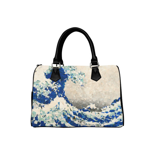 Great Wave Off Kanagawa Hokusai Triangles Boston Handbag (Model 1621)