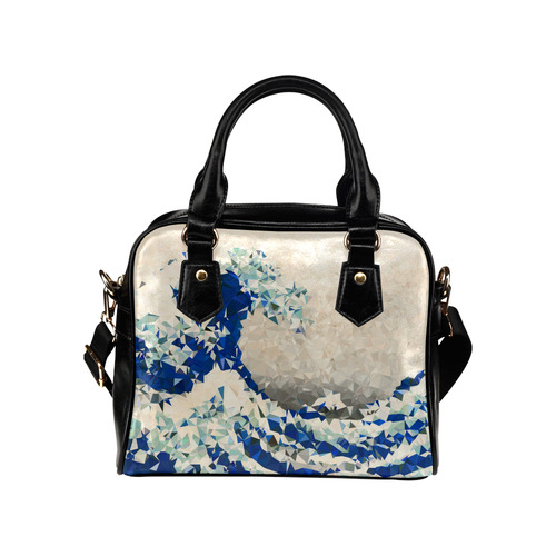 Great Wave Off Kanagawa Hokusai Triangles Shoulder Handbag (Model 1634)