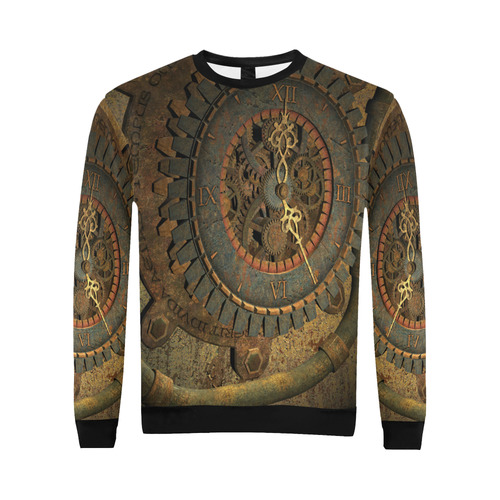 Steampunk, clockwork All Over Print Crewneck Sweatshirt for Men (Model H18)