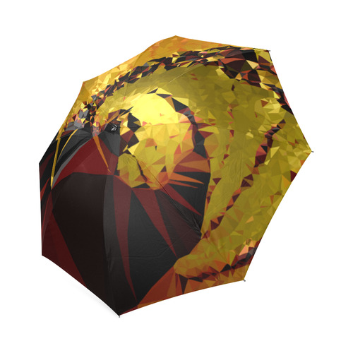 Gold Triangles Geometric Modern Art Foldable Umbrella (Model U01)